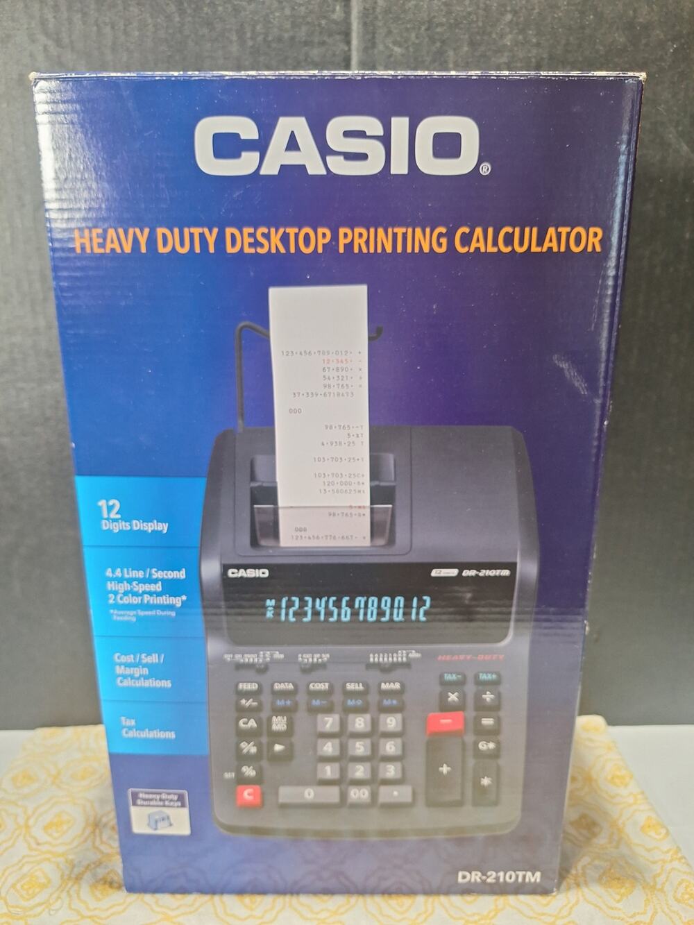 Casio DR-210TM Heavy Duty 12 Digit Desktop Printing Calculator Box Manual Tested